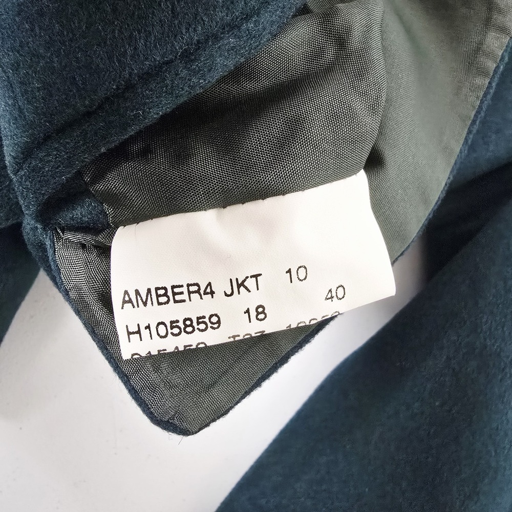 Burberrys England Blazer Jacket Size 10 Wool Cashmere Double Breasted Green Prep - Picture 11 of 16